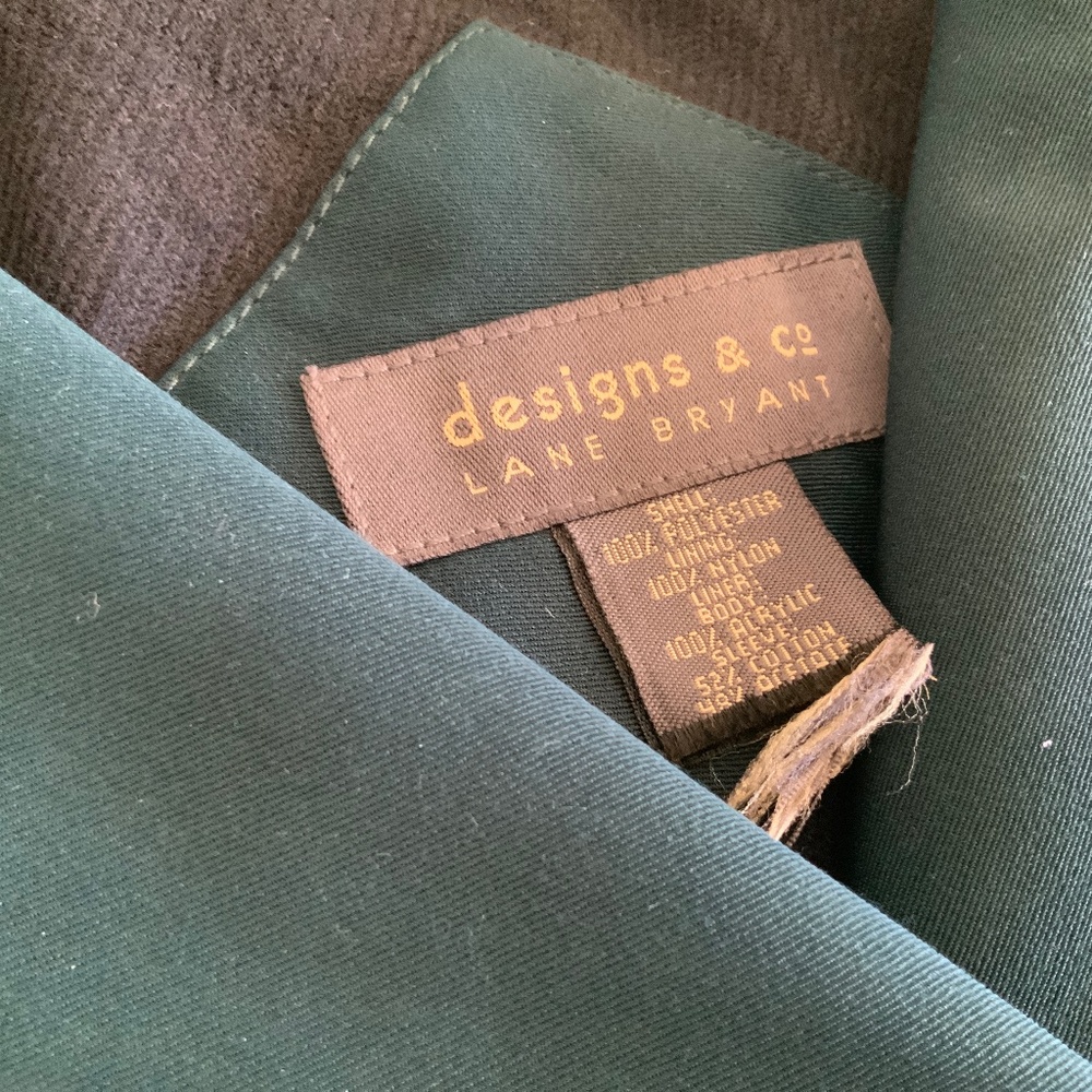 22/24 Lane Bryant Fully Lined Green Rain Coat
